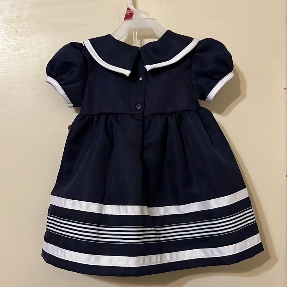 NWT Rare Editions 2 piece sailor dress (dress and bloomers) 18 months adorable - Picture 2 of 6